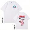 Cute Courage The Cowardly Dog Animated TShirts for Unisex Women Summer Fashion Brave Cartoon Prints Elastic Sports Tops Cotton