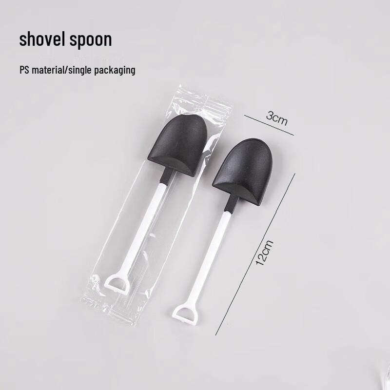 Одноразовые черные пластиковые десертные ложки Sheng Bi Lai