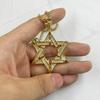 Hip Hop New Hexagram Star of David Pendant Necklace for Men Gold Color Stainless Steel Israel Jewish Iced Out Bling Jewelry
