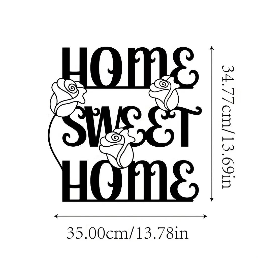 

1шт. Металлическая настенная скульптура «Home Sweet Home» — вдохновляющая табличка для декоративных стен светло-серый