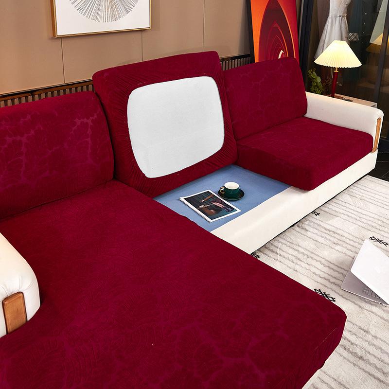 

Эластичный жаккардовый чехол для дивана, однотонный утолщенный угловой комбинированный чехол для дивана, чехол для защиты мебели для гостиной 45X45 Pillowcase1 винный