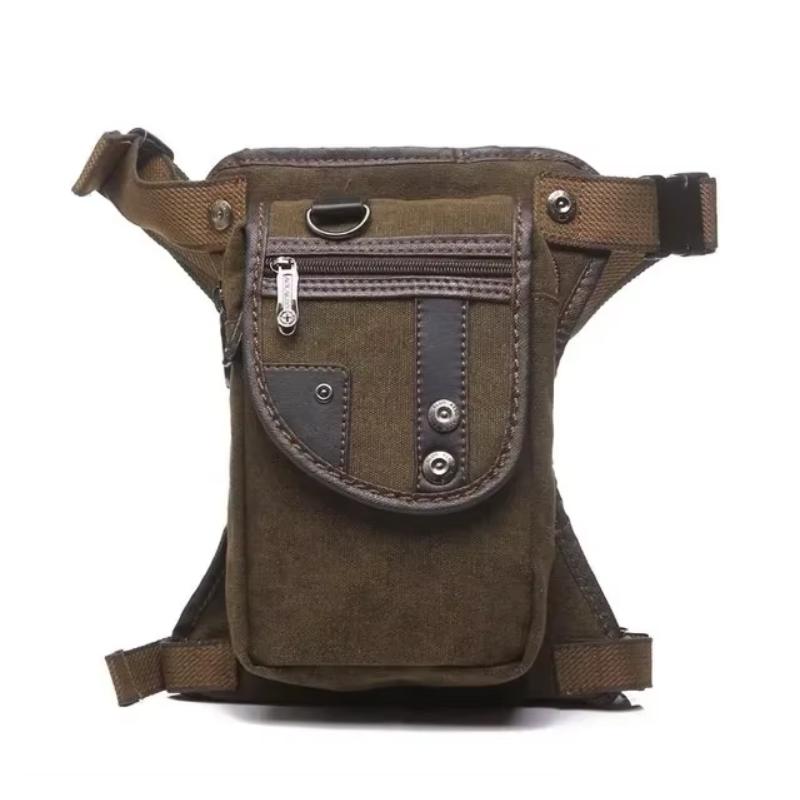 Nylon/Canvas Men Drop Leg Bag Waist Pack Hip Bum Belt Casual Shoulder Leg Bag Motorcycle Riding Thigh Bag
