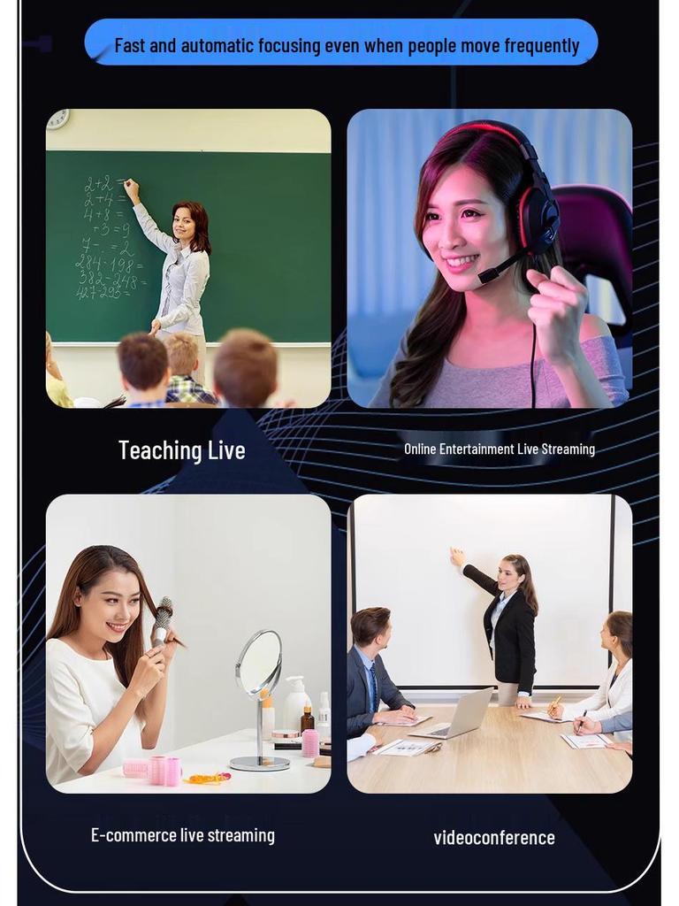8-Sound-1-Vision 4K Live Streaming Camera with Beauty Mode for Desktop Photography YS-T60
