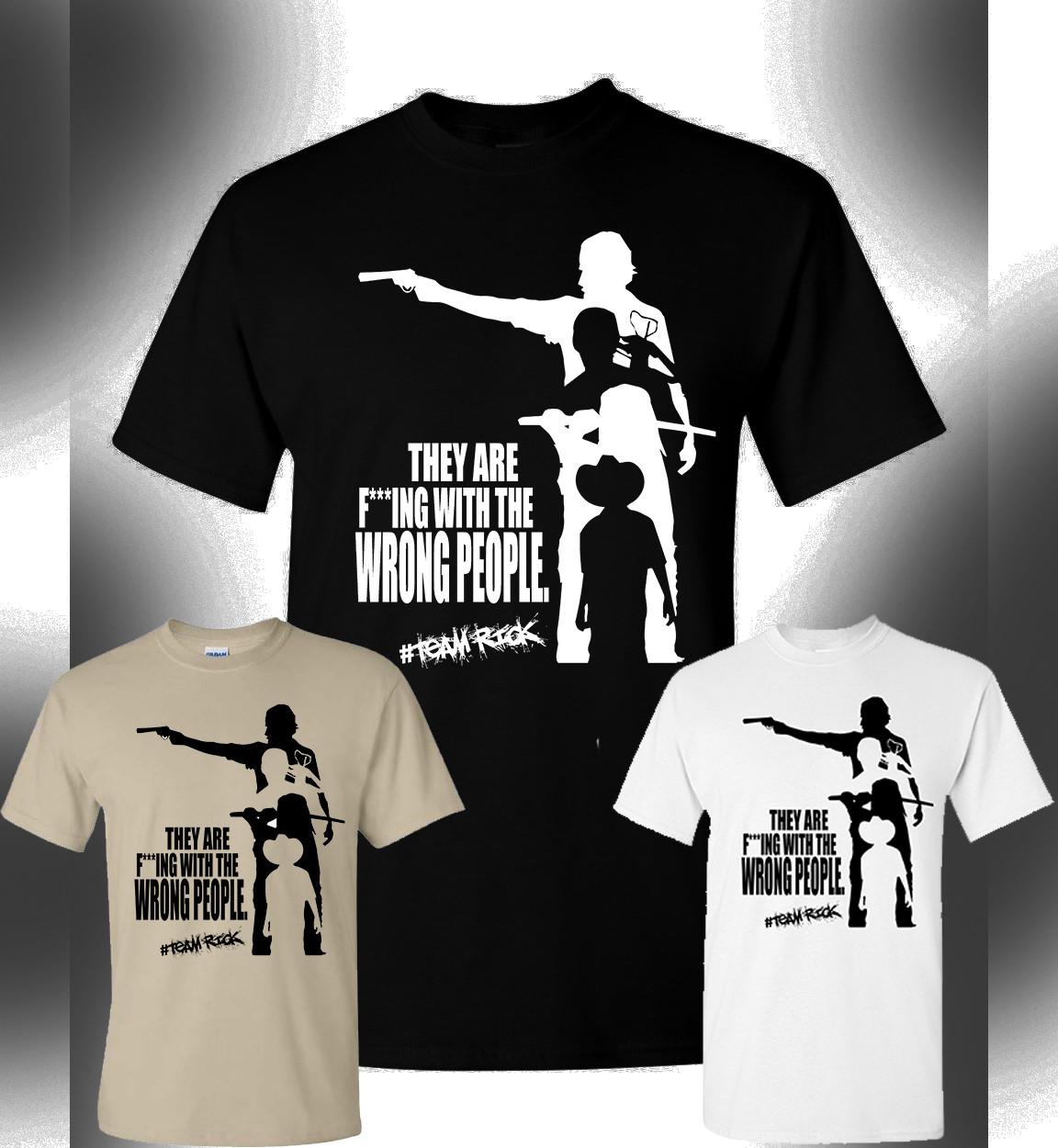The Walking Dead T-shirt Team Rick Michonne Daryl Dixon Rick Grimes Carl TWD L