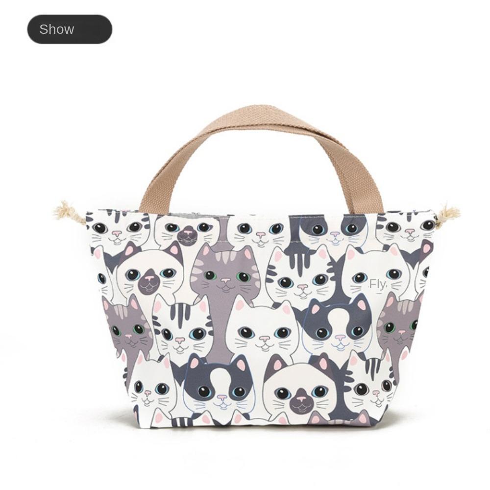 Cartoon Printing Lunch Bag Cute Storage Meal Bag New Handbag