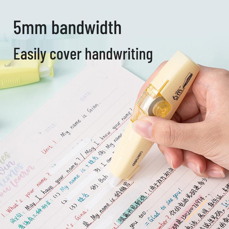 Deli Pen-Style Correction Tape, 5mm X 6m, Mixed Colors
