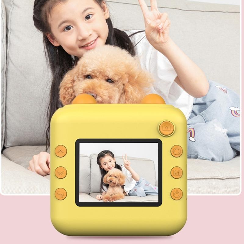 Kids Print Camera Photography with Rechargeable Battery and Paper for Creative Play