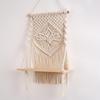 Decazone Macrame Indoor Wall Hanging Shelf Chic Decor Wood Floating Boho Shelves with Wooden Dowel Hand Woven Bohemian Decor