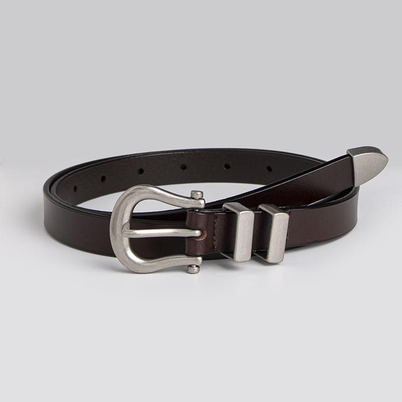 Genuine Leather Business Waist Belt For Women With Round Buckle For Office Attire