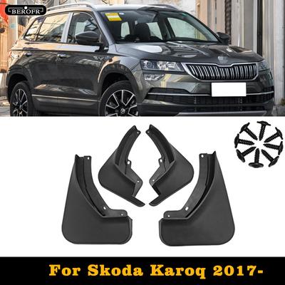 4 guardabarros delanteros y traseros para Skoda Karoq 2017 en adelante.