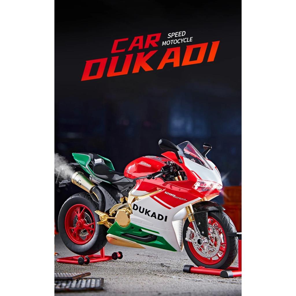 Mierka 1/9 Ducati 1199 Panigale R Zliatinový Motocykel Diecast Model Bootovateľný Sprejovateľný Dynamický So Zvukom Svetlom Zberateľská Ozdoba Darček Pre Chlapcov