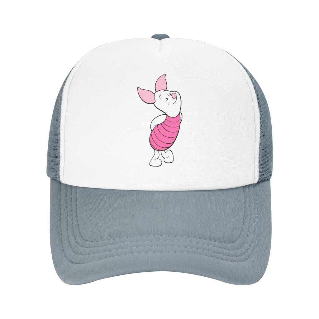 Winnie the Pooh piglet Outfits Mesh Trucker Hat Unisex Breathable pink pig Mesh-back Sun Caps Casual Adjustbale