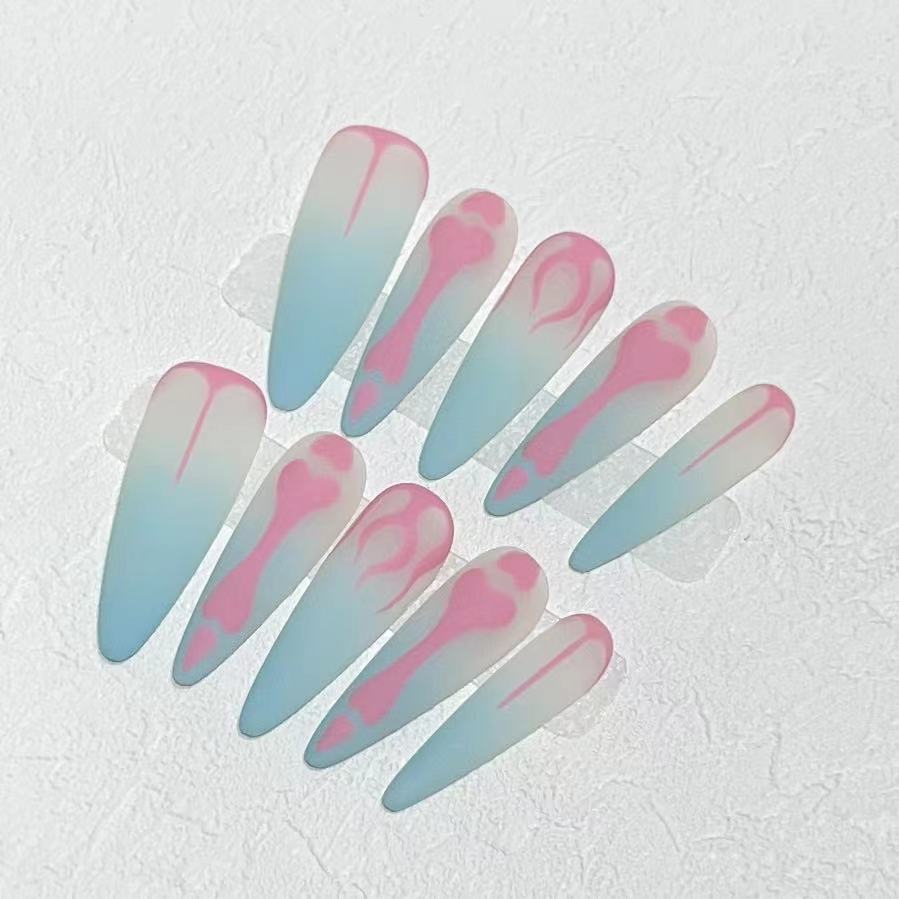 Rüstung tragen Handgefertigt Nische Nagelaufkleber Matt Farbverlauf Kleine Fee Maniküre Abnehmbar