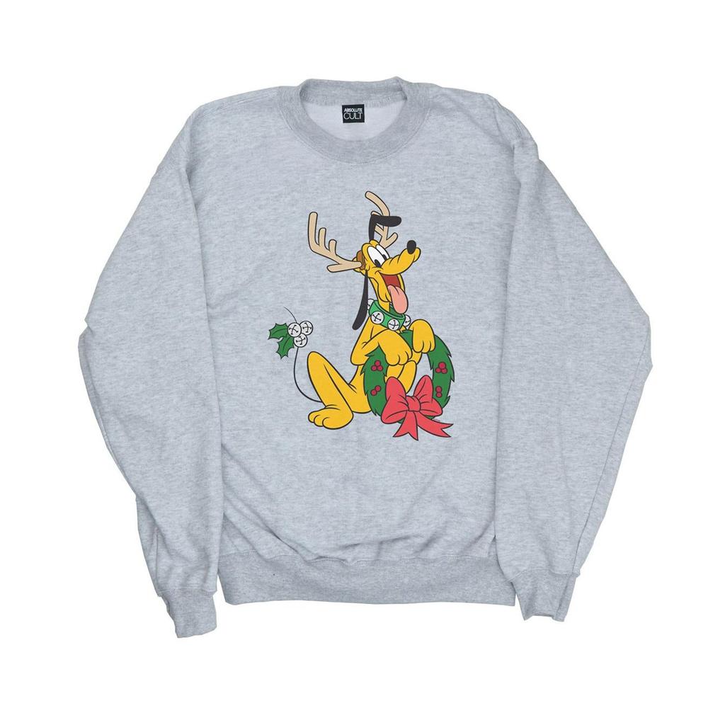 Disney Mens Pluto Christmas Reindeer Sweatshirt