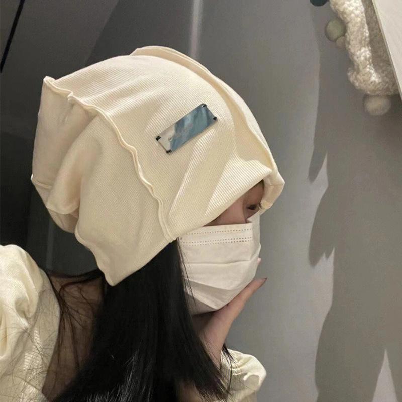 Women Solid Color Baggy Slouchy Beanie Soft Cotton Hats Spring Autumn Hip Hop Skullcaps Outdoor Warm Pullover Cap