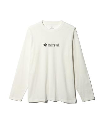 Snow Peak Soft Cotton Logo Long Sleeve T-Shirt, Size XS, White, SW-25SU401, Perfect for Festivals, Camping, and Outdoor Activities