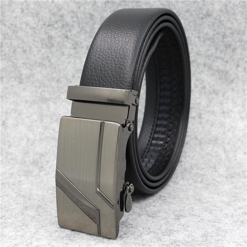 Hi Men's Leather Belt Luxury Designer Belts Men High Quality Male Metal Buckle Belt
