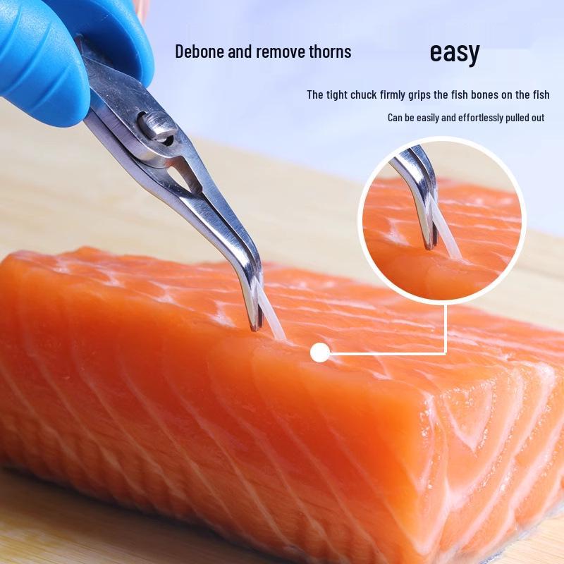 ASAHI 3. Generation Multifunktionale Edelstahl-Fischgrätenpinzette - Entgrätenzange für den Küchengebrauch