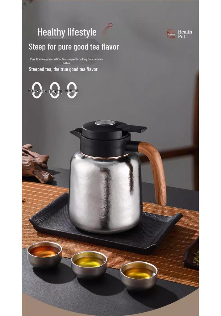 2025 Insulated Pure Titanium Stewing Teapot with Temp Display and Tea Leaf Separation - Large Capacity for Home