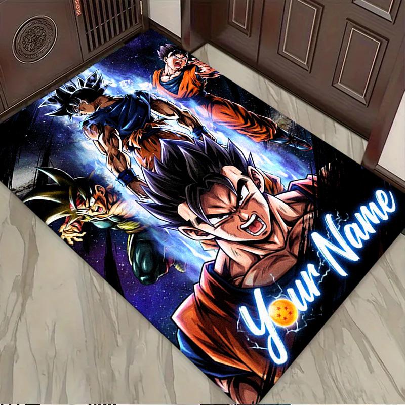 Name Benutzerdefinierter Anime Dragonball Teppich für Wohnzimmer Schlafzimmer Zuhause Sofa Dekoration, Kinder Spiel Nicht-rutschfeste Bodenmatte