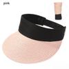 Casual Wide Brim Foldable Beach Hat Sun Hat Visors Straw Cap