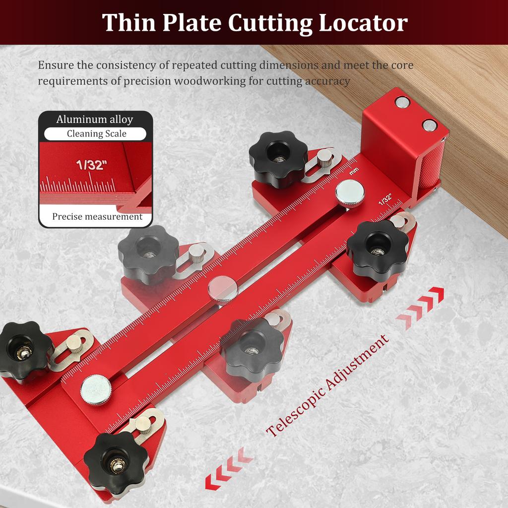 Thin Rip Table Saw Jig Guide Aluminum Alloy Woodworking Thin Ripping Jig High Precision Narrow Strip Repetitive Cutting Guide