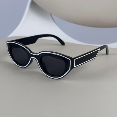 Vintage Small Cat Eye Sunglasses Women Trendy  Black And White Sun Glasses Uv400 Fashion Shades Eyewear Summer Anti Uv Glasses