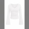 Women's Casual V-Neck Long Sleeve Top, Fashion Blouse for Daily Wear and Work
