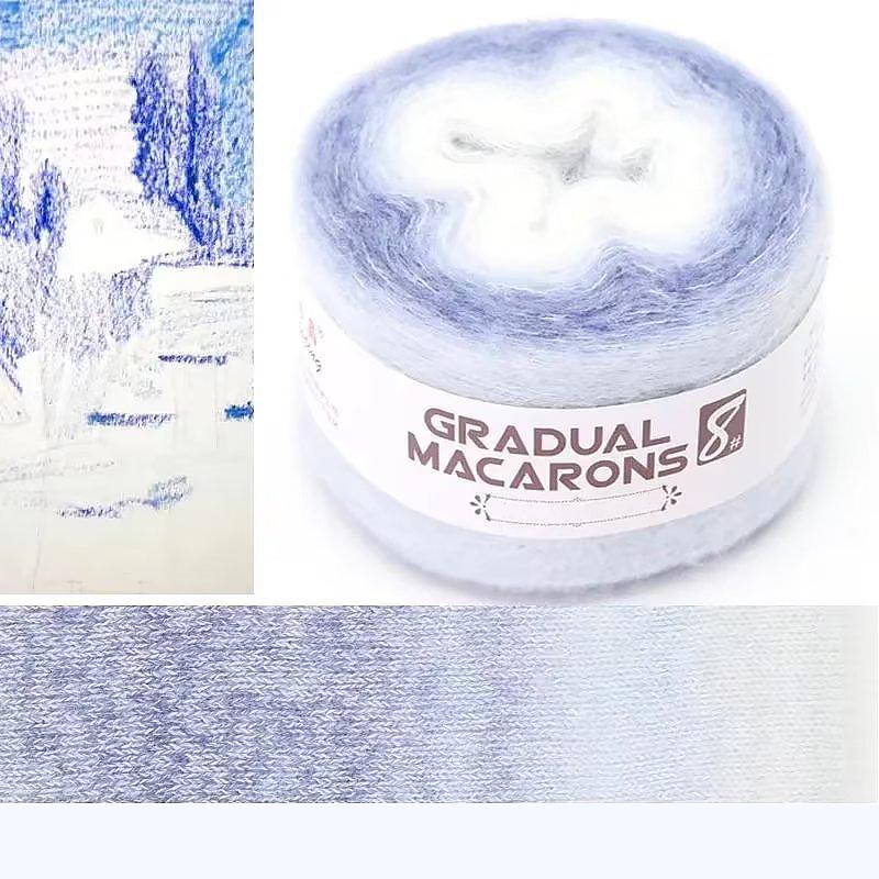 1Roll Mohair&Wool Iridescent Color Crochet Hand Knitting Brightly Scarves