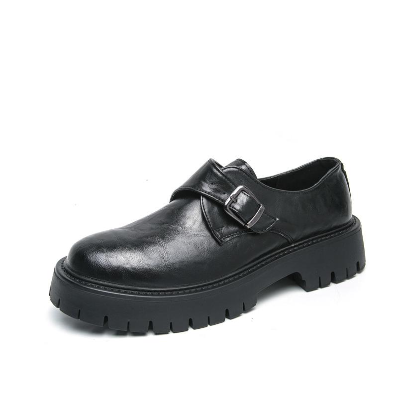 

Новые повседневные лоферы на платформе большого размера, в британском стиле, с большой головой, туфли-монахи, кожаные мужские деловые туфли 38