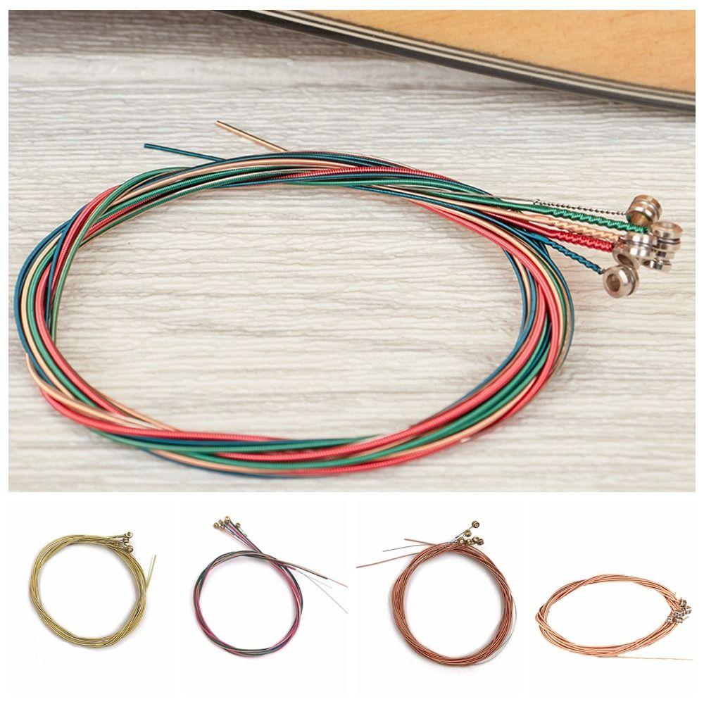 Rainbow Colorful Guitar Ocelové struny 6 strun Lidové kytarové struny Hudebník