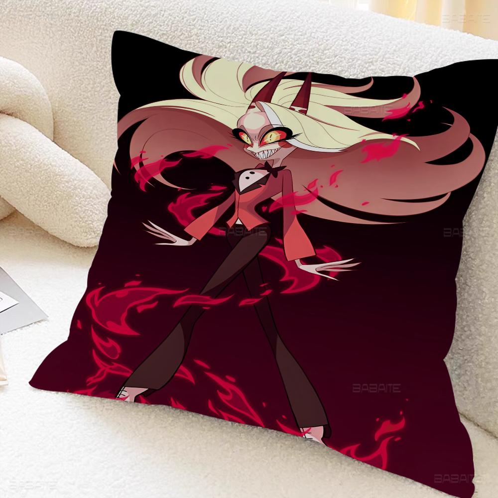 H-Hazbin Cartoon Hotel Pillow Cover For Bedroom Room And Living Room Sofa Decorative Cushion Cover