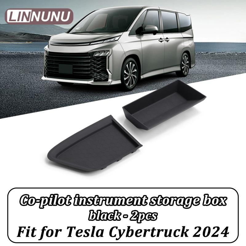 Linnunu Fit for Tesla Cybertruck 2024 Automotive Interior Accessories Passenger Dashboard Storage Box Silicone Box Storage Organizing Box Interior