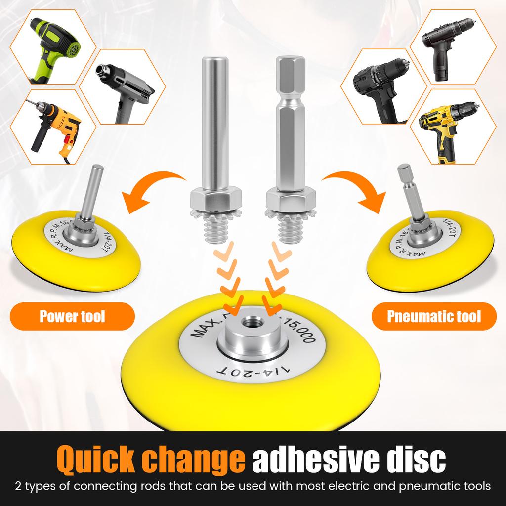 100Pcs 3inch75mm Sanding Discs Pad with 2Pcs Sanding Sponge Buffing Blocks 80-3000 Grit for Drill Grinder Rotary Tools Attachmen