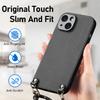 Aramid Fiber Pattern Leather Phone Case for iPhone 17 Air 16 15 Pro Max 16e 14 Plus 11 12 13 Chain Crossbody Lanyard Cover XL012