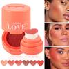 Clubday Love Liquid Blusher Heart Stamp Cushion Blush Natural 3D Nude Contour Sun-Kissed Face Rouge Long-Lasting Waterproof Makeup Cosmetics