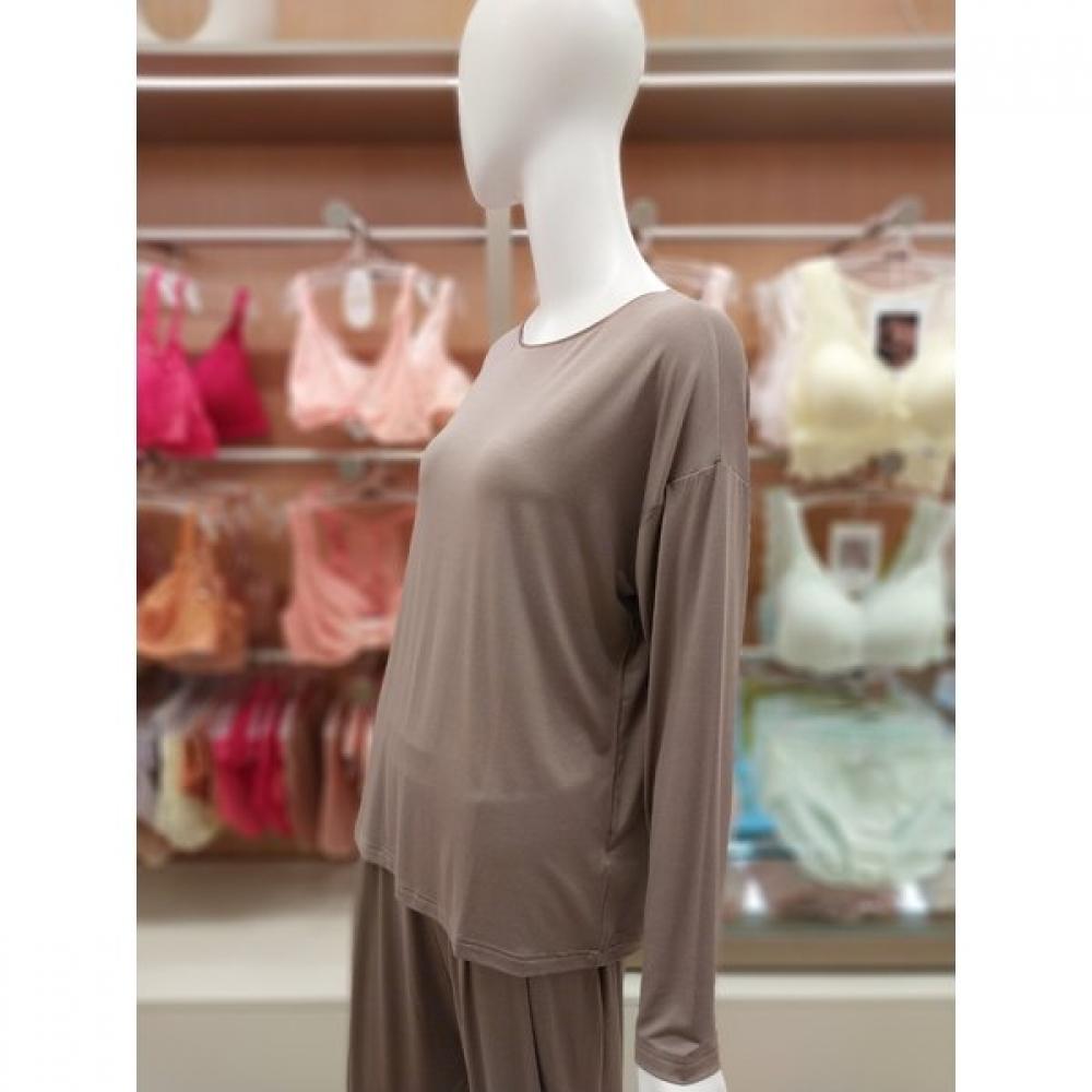 BARBARA Women Coffee Rayon Homewear Top Gwp1024l 