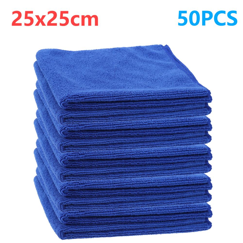 10-50PCS Microfiber Cleaning Towels Soft Car Wash Drying Cloth Towel Auto Detailing Polishing Cloth Household Cleaning Tools