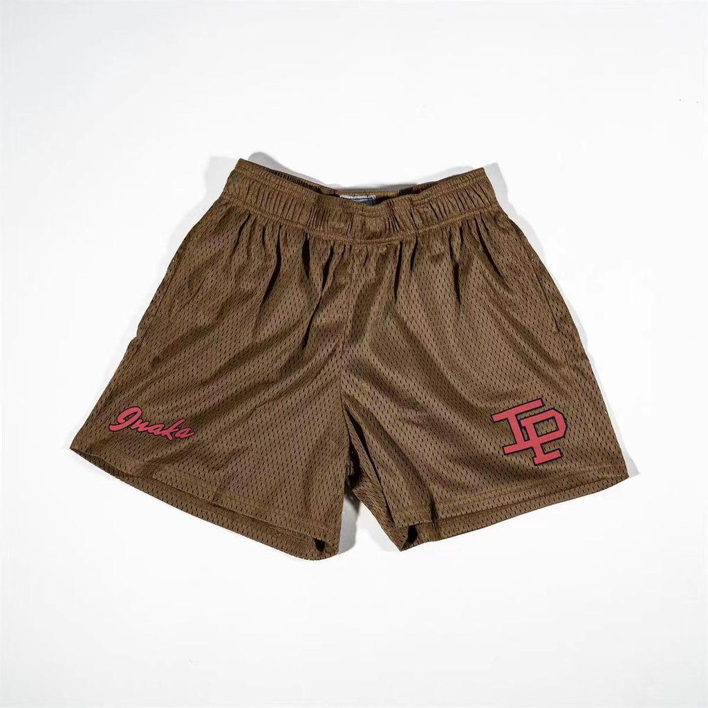 American Trendy Mesh Sports Shorts: Unisex Knee-Length for Running, Training, Basketball