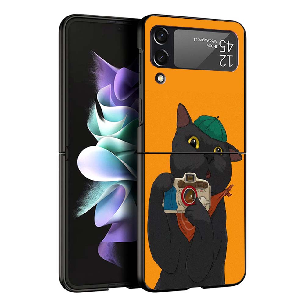 Cute Cartoon Lucky Cats Phone Case For Samsung Galaxy Z Flip7 Flip6 5G Flip5 Flip4 Flip3 ZFlip 7 6 3 4 5 Shockproof Back Cover G