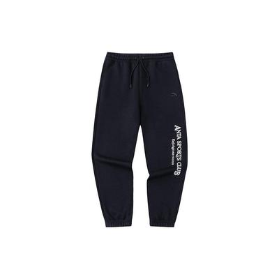 Lifestyle Series Letter Mid-Waist Cuffed Loose Knit Sports Pants Men Pants Basic-Black 152418319-3