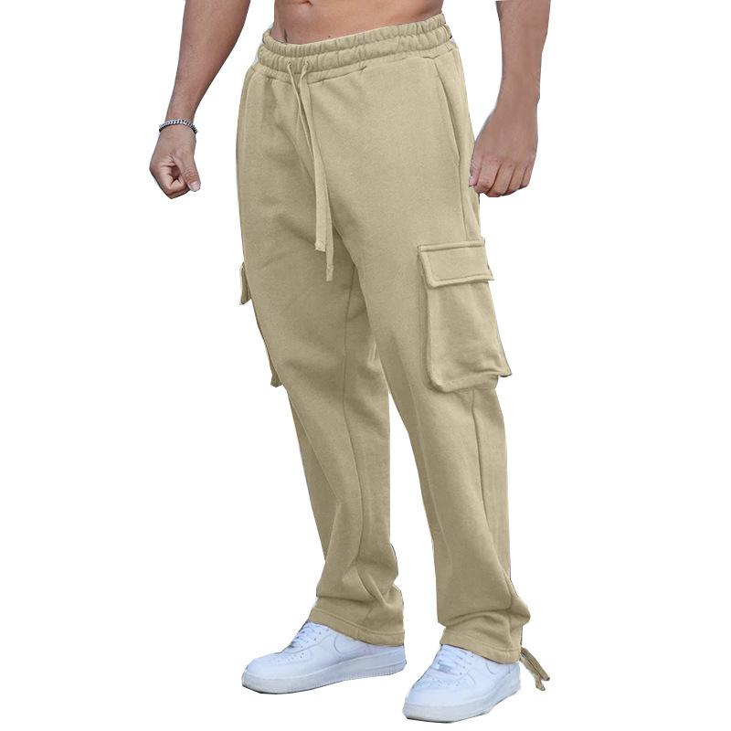 Herren neue Mehrfach-Taschen Arbeitshose Herren Jogginghose lässige Kordelzug gerade Hose