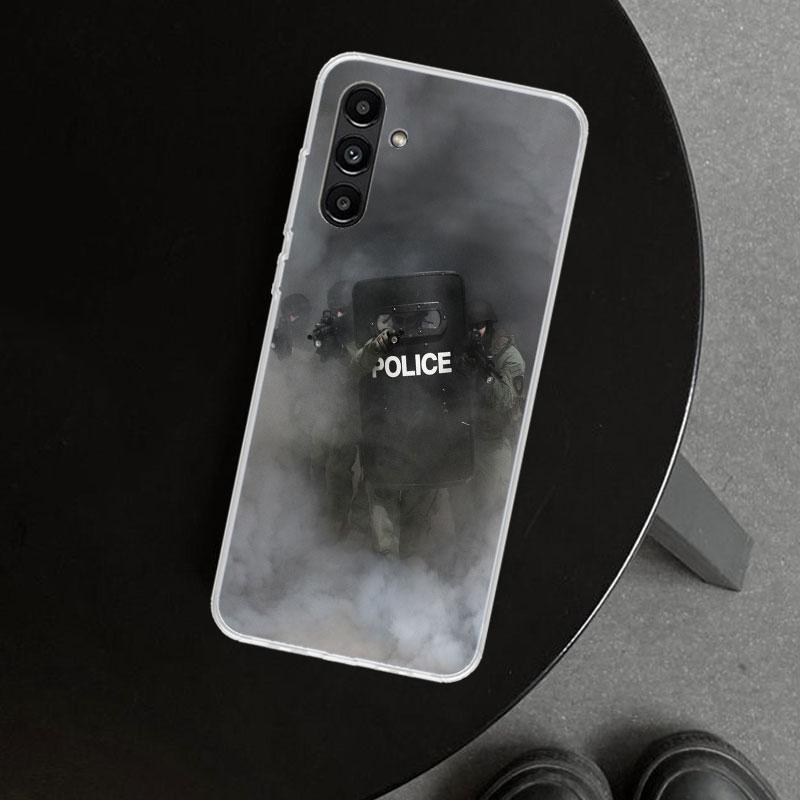 Police SWAT FBI Phone Case Cover for Samsung Galaxy A17 A16 A26 A36 A56 A57 A37 A15 A25 A35 A55 A14 A24 A34 A54 A13 A23 A33 A53