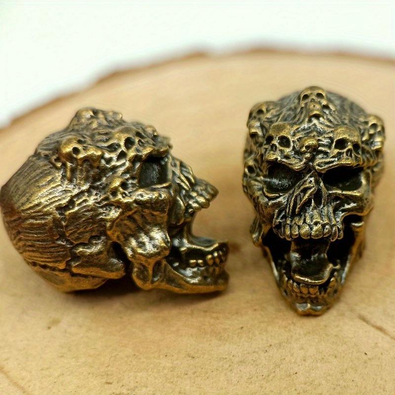 Outdoors Tool Brass Skull To Shout Model Knife Beads Lanyard Pendant Backpack Bracelet Necklace Keychain DIY Accessories