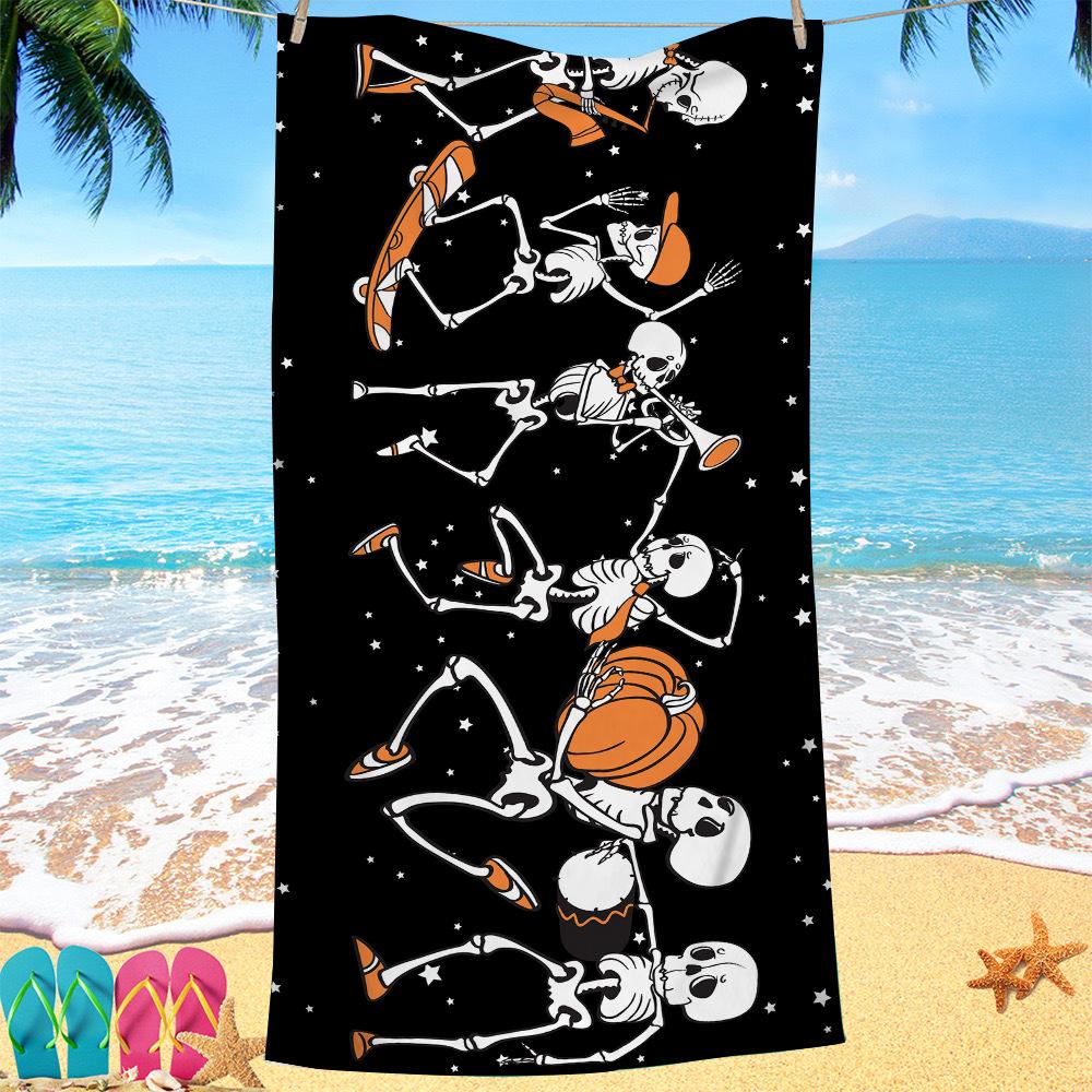 Artistic printed patterns digital-printed polyester Superfine fiber double-sided fleece Beach vacation bath towel, beach towel