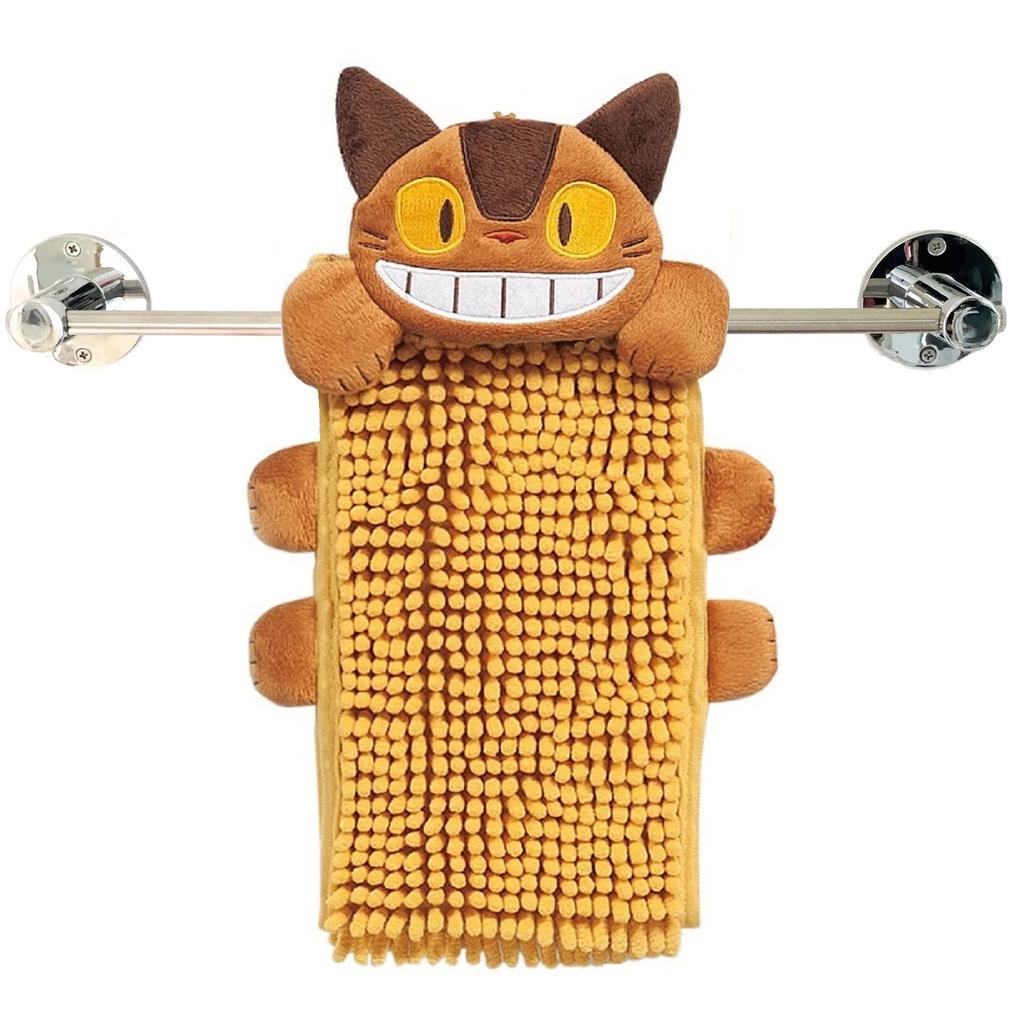 Senko My Neighbor Totoro Smiling Cat Bus Hand 15 x 28 cm using the Cat Bus 91186 Towel, Approx. (when mall), Yellow, Absorbent, Quick-Drying, Design,