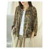 Women Cotton Linen Shirt Vintage Oversized Floral Print Blouses Harajuku Raglan Sleeve Loose Ladies Casual Button Up Shirts Tops