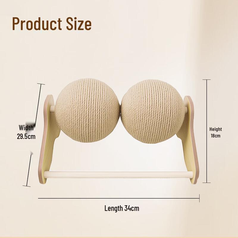 Dejia Wangfu Solid Wood Sisal Cat Scratcher Toy