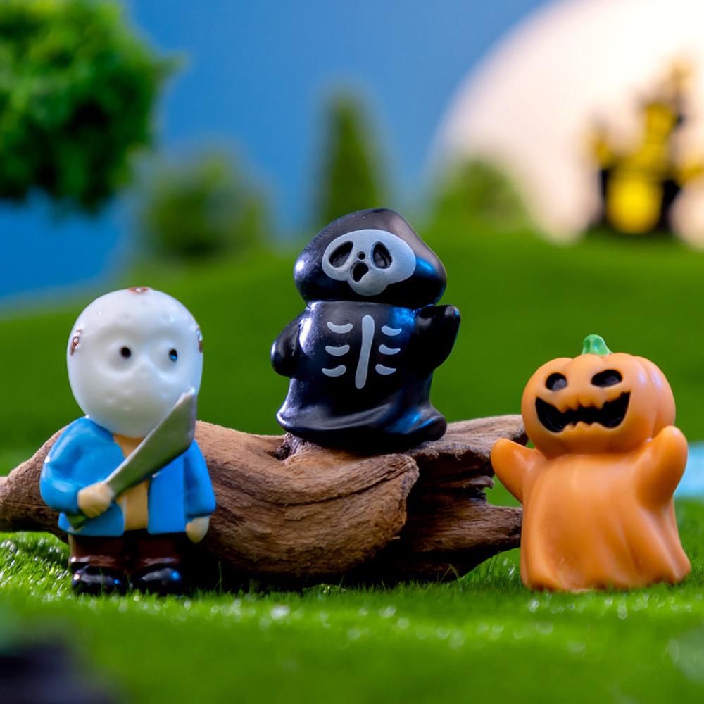 14 Pcs Mini Ghost Halloween Resin Figures Animals Garden Decor Dollhouse Micro Landscape Accessories