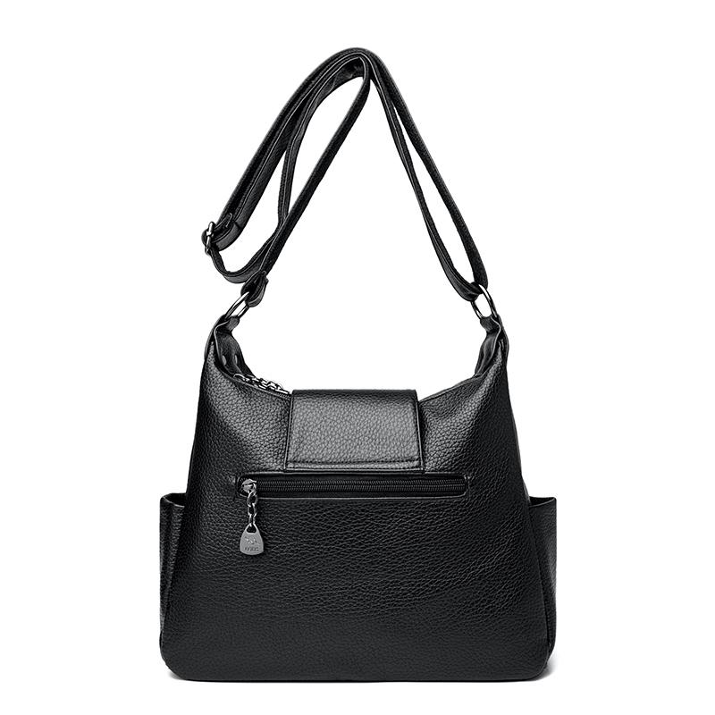 Soft Leather Large Capacity Crossbody Bag Women's Shoulder Bag Middle-aged Mother Bag